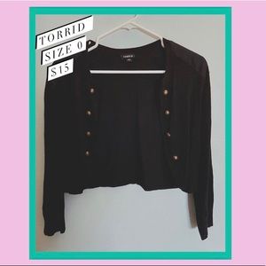 Cropped Black Cardigan